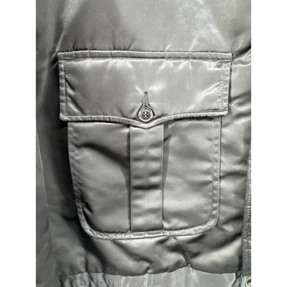 Vintage Tuffy Jac Mens Bomber Jacket Sz M Black Nylon Police Fire Flight FullZip - Picture 3 of 13